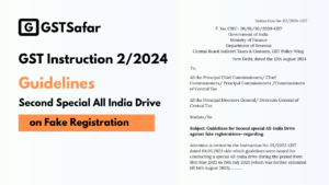 GST Instruction on Fake Registration