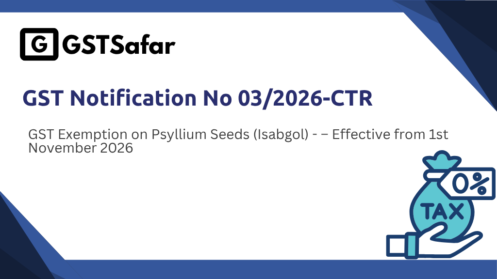 GST Notification No 03/2026-CTR